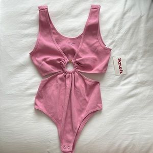 pink bodysuit